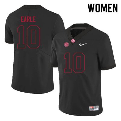 NCAA Women's Alabama Crimson Tide #10 JoJo Earle Stitched College 2021 Nike Authentic Black Football Jersey IC17W64LK